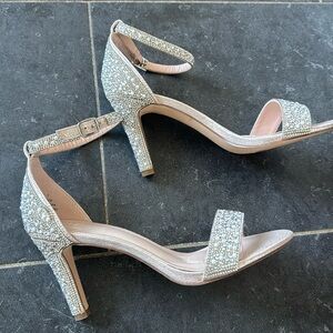 Rhinestone blush colored heals